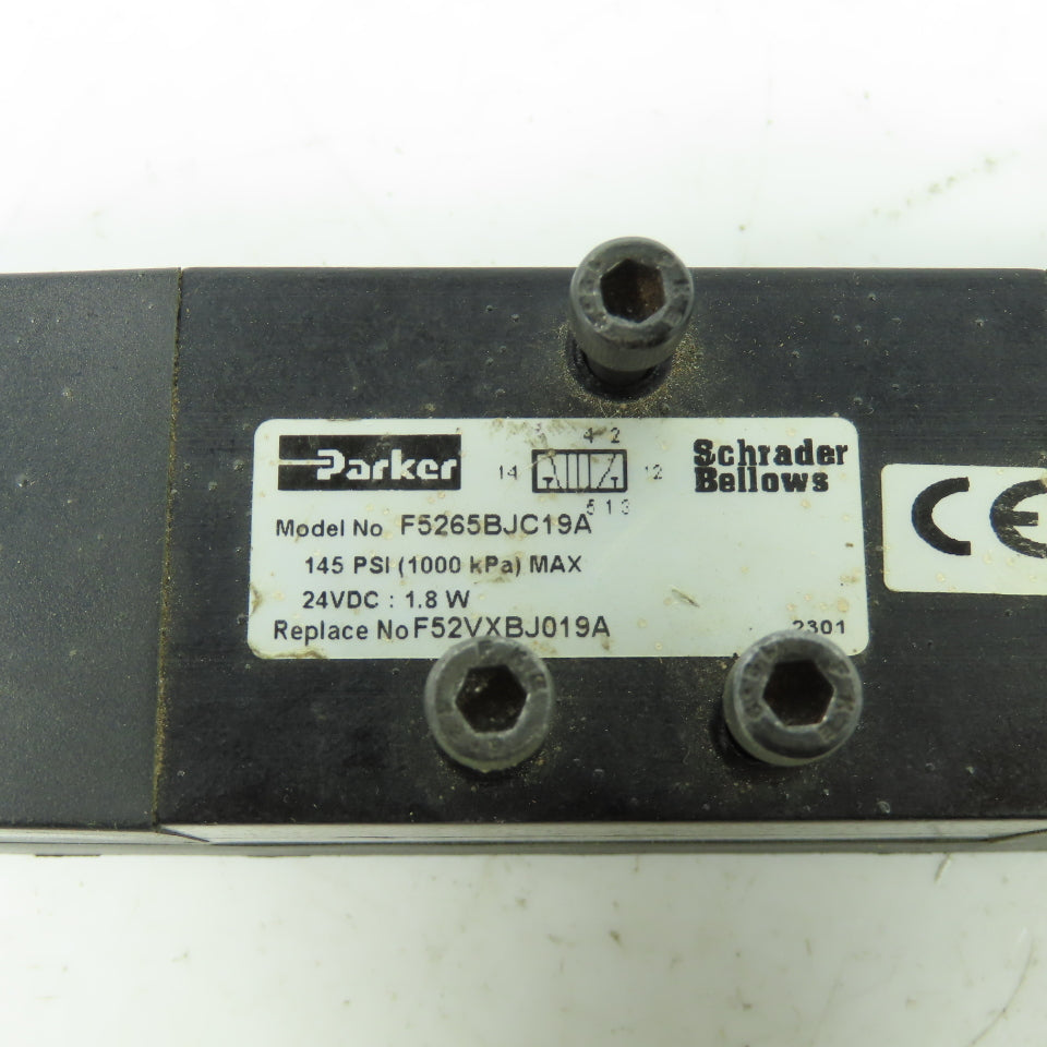 Parker F52VXBJ019A 24VDC Pneumatic Solenoid Valve 145 PSI 2.3W