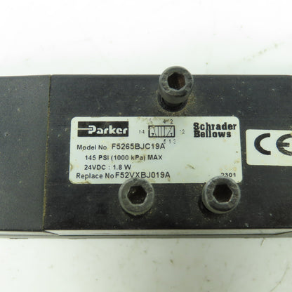 Parker F52VXBJ019A 24VDC Pneumatic Solenoid Valve 145 PSI 2.3W
