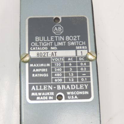 Allen Bradley 802T-AT 600V Oil Tight Limit Switch