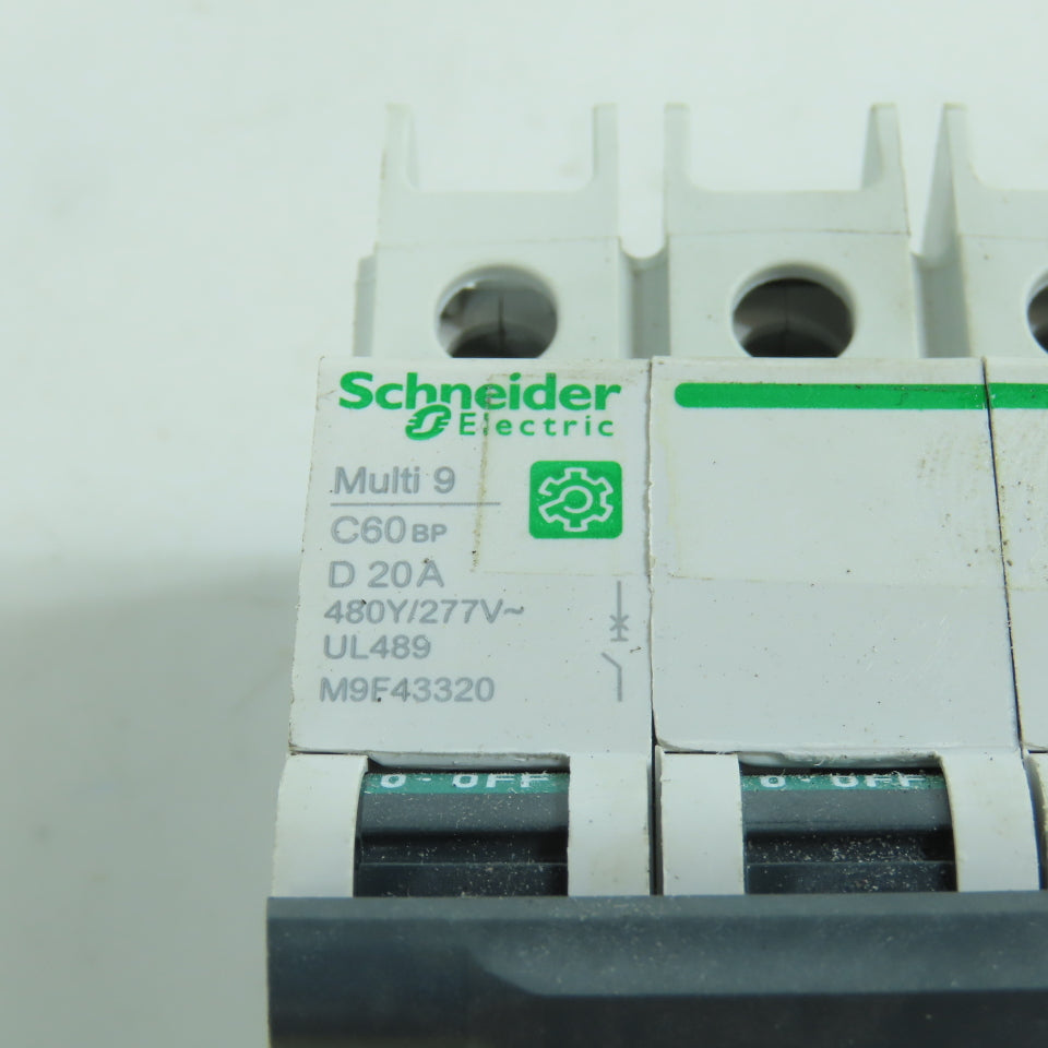 Schneider M9F43320 Multi 9 D20A 3-Pole Circuit Breaker 480Y/277VAC