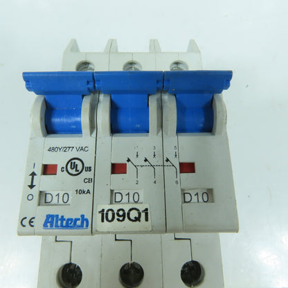 Altech D10 10A 3-Pole Circuit Breaker 480Y/277VAC