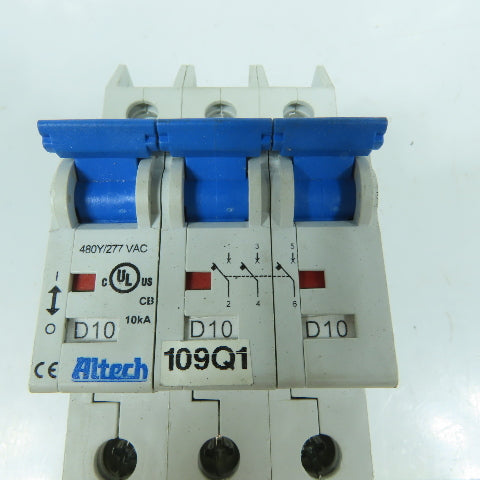 Altech D10 10A 3-Pole Circuit Breaker 480Y/277VAC