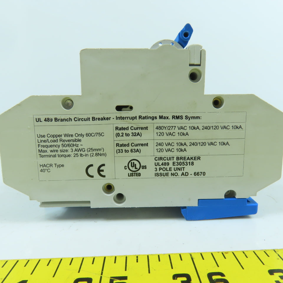 Altech D10 10A 3-Pole Circuit Breaker 480Y/277VAC