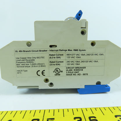 Altech D10 10A 3-Pole Circuit Breaker 480Y/277VAC
