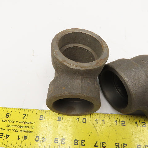 1-1/2" Black Malleable Iron Socket Weld Pipe Elbow 3M 90° Lot Of 2