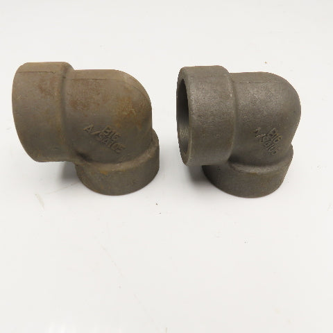 1-1/2" Black Malleable Iron Socket Weld Pipe Elbow 3M 90° Lot Of 2