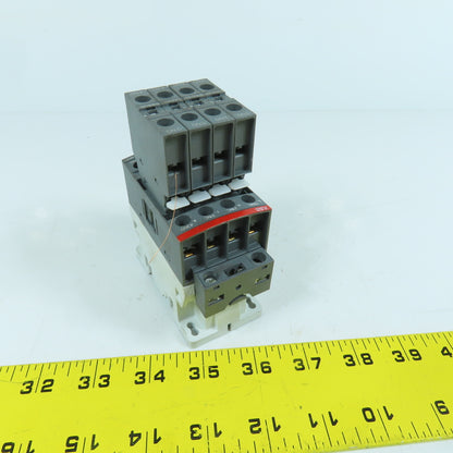ABB NFZ22E-21 Contactor Relay 400V 16A 24-60VDC Coil W/ CA4-10 Aux Blocks (4)