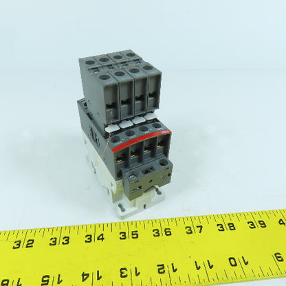 ABB NFZ22E-21 Contactor Relay 400V 16A 24-60VDC Coil W/ CA4-10 Aux Blocks (4)