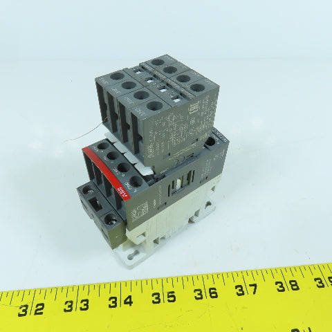 ABB NFZ22E-21 Contactor Relay 400V 16A 24-60VDC Coil W/ CA4-10 Aux Blocks (4)