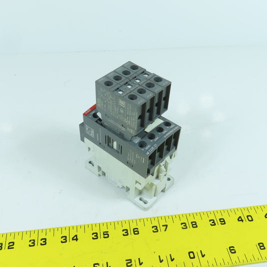ABB NFZ22E-21 Contactor Relay 400V 16A 24-60VDC Coil W/ CA4-10 Aux Blocks (4)