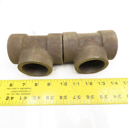 1-1/2" Socket Weld TEE Black Iron Pipe Fitting 3M 3000# Lot Of 2