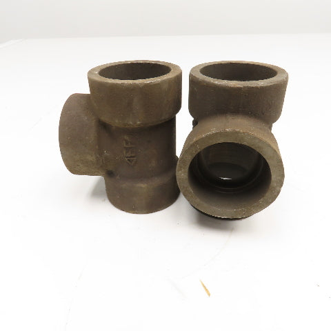 1-1/2" Socket Weld TEE Black Iron Pipe Fitting 3M 3000# Lot Of 2