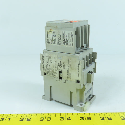 Allen Bradley 700-CF400E* Ser A 600V 25A Contactor Relay 24VDC Coil W/ 100-F Aux