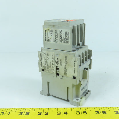 Allen Bradley 700-CF400E* Ser A 600V 25A Contactor Relay 24VDC Coil W/ 100-F Aux