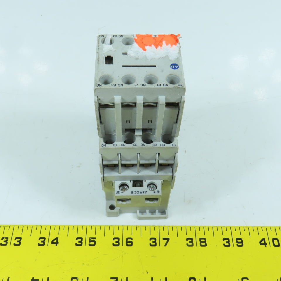 Allen Bradley 700-CF400E* Ser A 600V 25A Contactor Relay 24VDC Coil W/ 100-F Aux