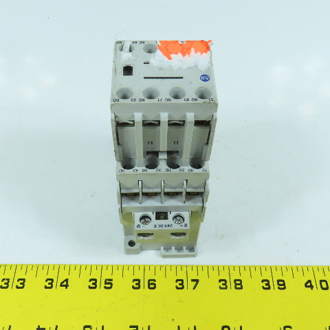 Allen Bradley 700-CF400E* Ser A 600V 25A Contactor Relay 24VDC Coil W/ 100-F Aux