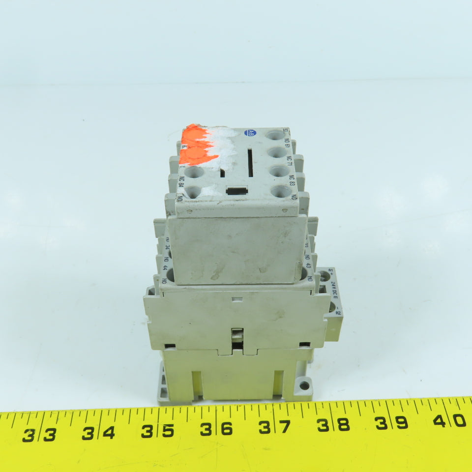 Allen Bradley 700-CF400E* Ser A 600V 25A Contactor Relay 24VDC Coil W/ 100-F Aux