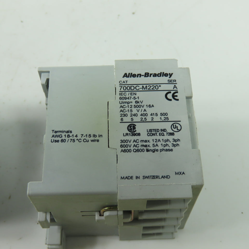 Allen Bradley 700DC-M220* Ser A Control Relay 600VAC 16A 24VDC Coil Lot Of 5