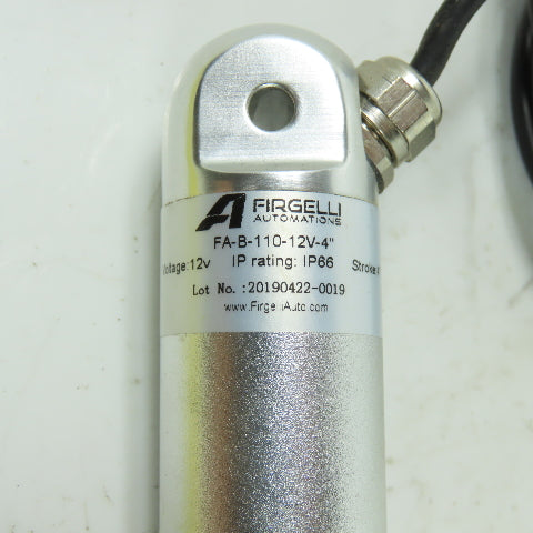 Firgelli FA-B-110-12V-4" 12V Mini Actuator 4" Stroke 110lb Load IP66