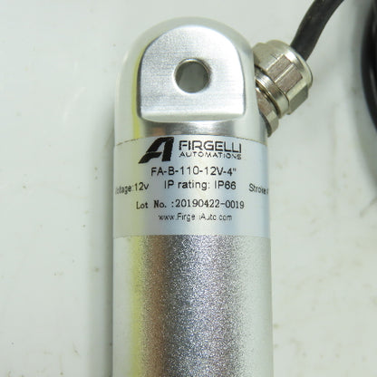 Firgelli FA-B-110-12V-4" 12V Mini Actuator 4" Stroke 110lb Load IP66