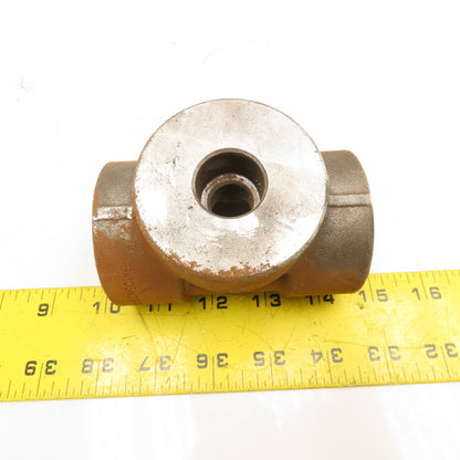 1-1/2" x 1/2" Socket Weld Reducer TEE Black Iron Pipe Fitting 3M 3000#