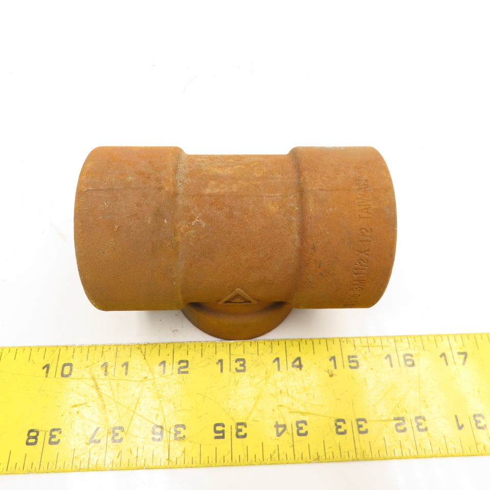 1-1/2" x 1/2" Socket Weld Reducer TEE Black Iron Pipe Fitting 3M 3000#
