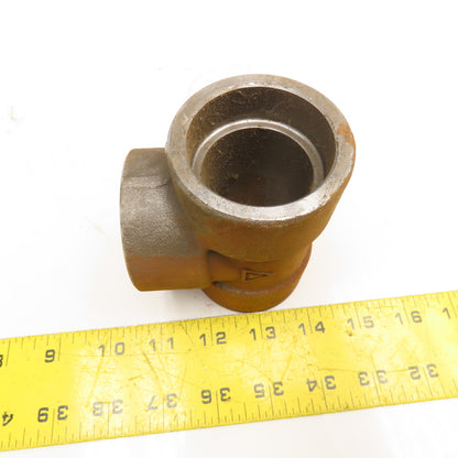 1-1/2" x 1/2" Socket Weld Reducer TEE Black Iron Pipe Fitting 3M 3000#