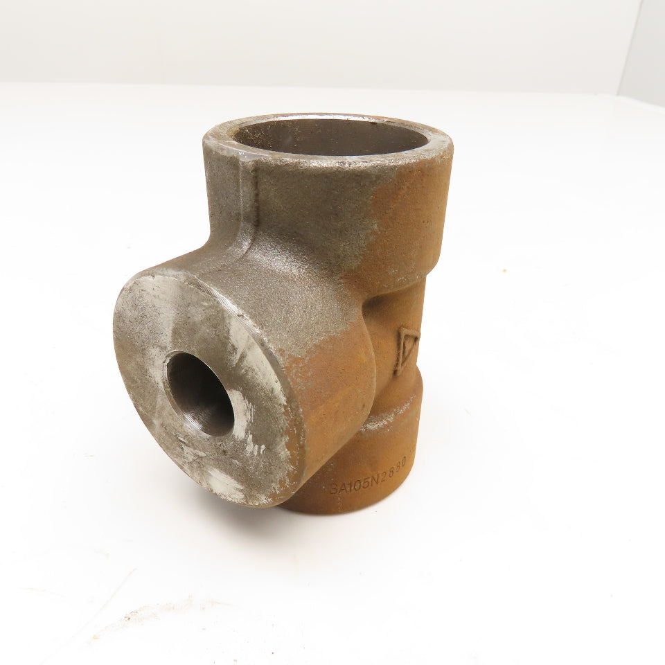 1-1/2" x 1/2" Socket Weld Reducer TEE Black Iron Pipe Fitting 3M 3000#