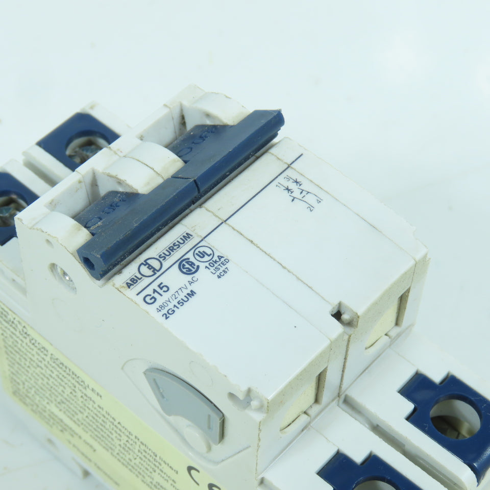 Altech ABL Sursum 2G15UM 15A Rail Mount Circuit Breaker 480Y/277VAC