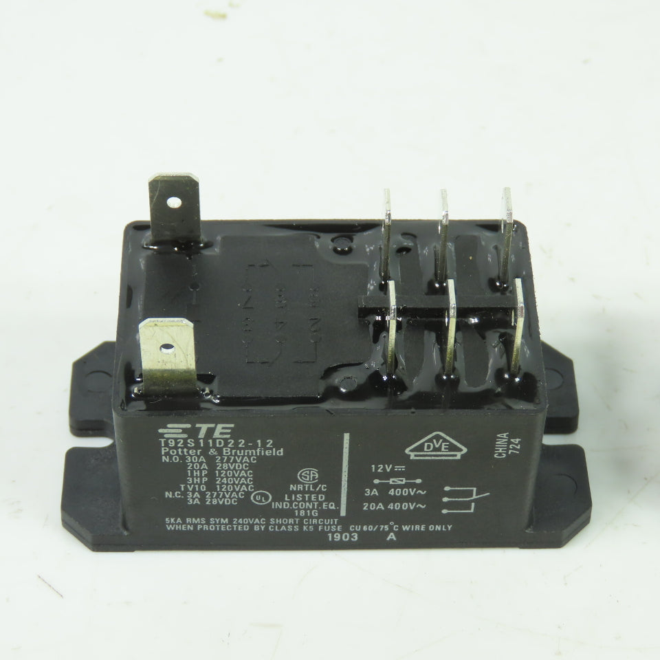 Potter & Brumfield T92S11D22-12 30A Power Relay 12VDC Lot Of 3