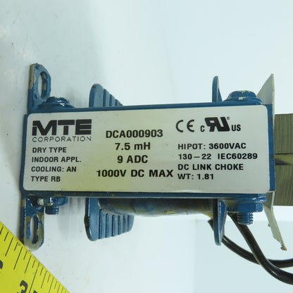 MTE DCA000903 7.5mH Link Choke 1000VDC Max 3600VAC Hipot 9ADC