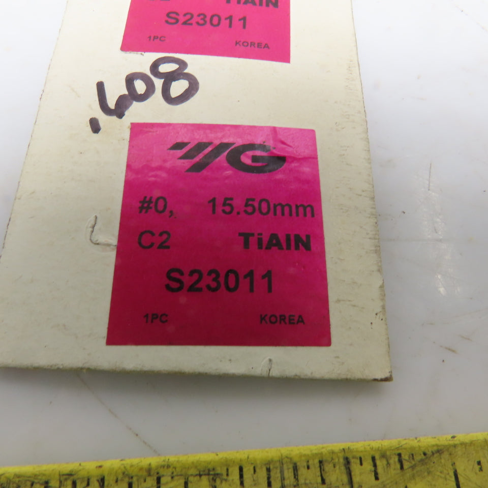 YG-1 S23011 15.50mm Indexable Spade Series #0 C2 TiN Lot of 2