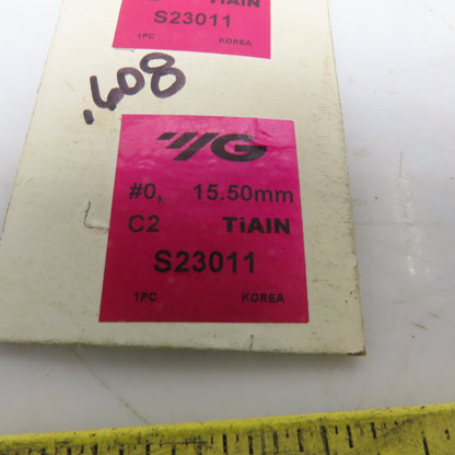 YG-1 S23011 15.50mm Indexable Spade Series #0 C2 TiN Lot of 2
