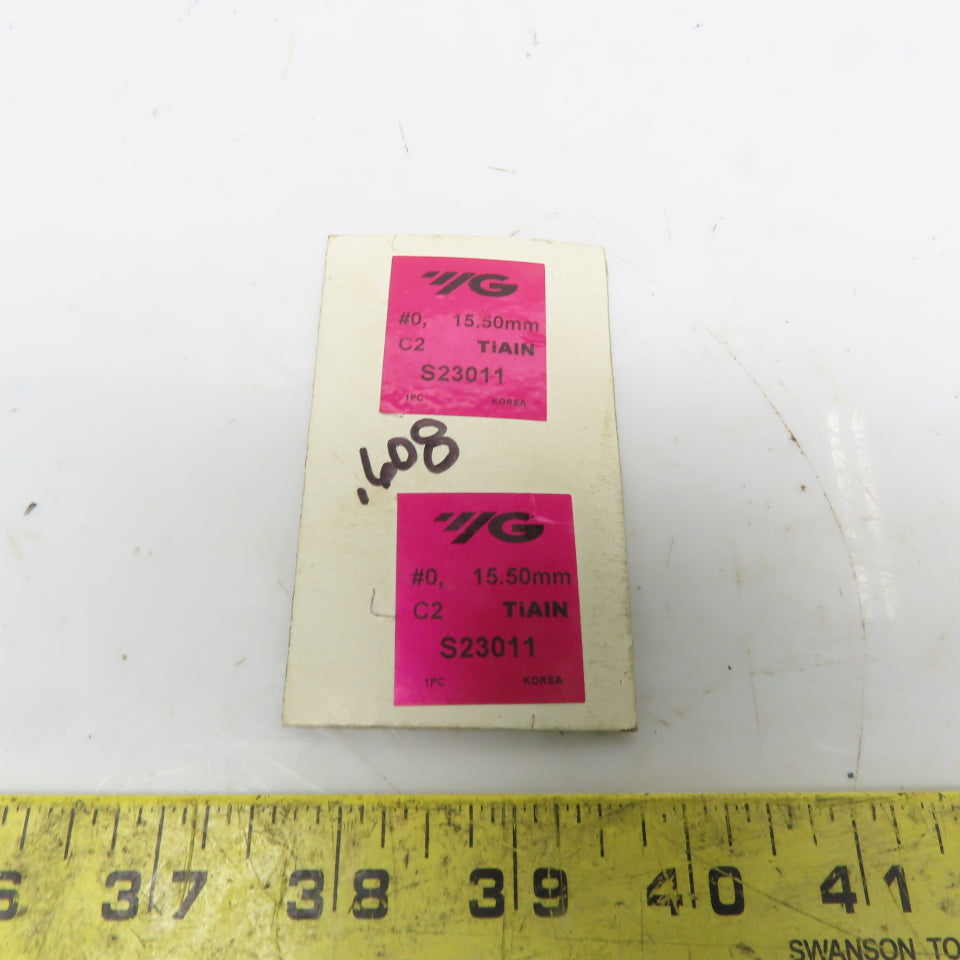 YG-1 S23011 15.50mm Indexable Spade Series #0 C2 TiN Lot of 2