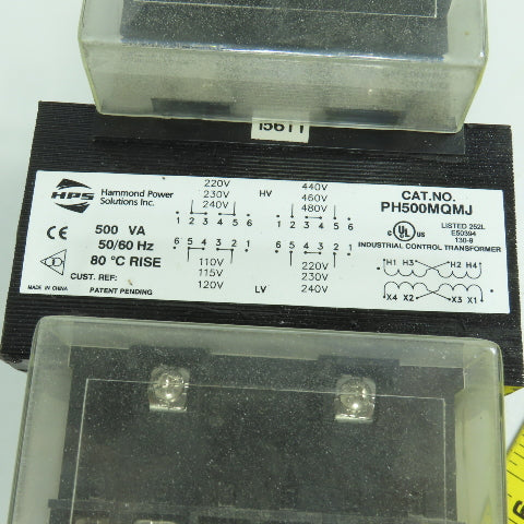 Hammond PH500MQMJ 500VA Control Transformer Pri 220-480V Sec 110-240V 1PH