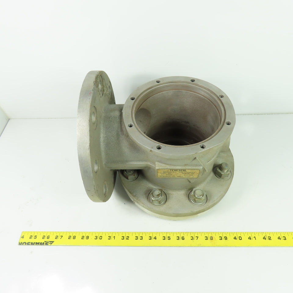 Temescal 2532 4" 90° Vacuum Cylinder Valve 8-Bolt Flange Mount 0024-7301-2
