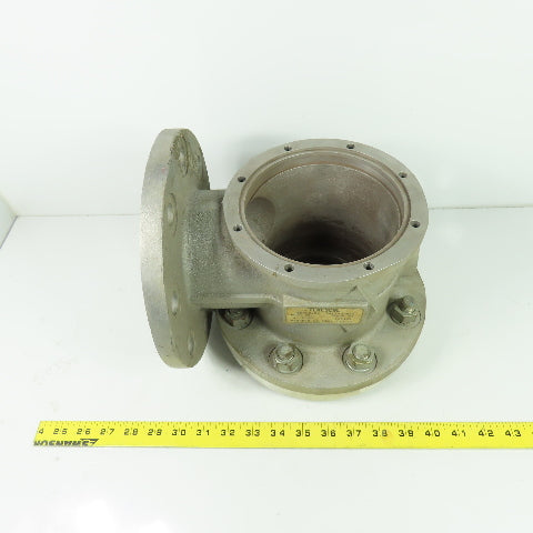 Temescal 2532 4" 90° Vacuum Cylinder Valve 8-Bolt Flange Mount 0024-7301-2