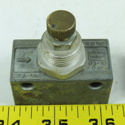 Festo GRA-1/4B One-Way Pneumatic Flow Control Valve 0.1-10 Bar 1/4" Lot Of 2