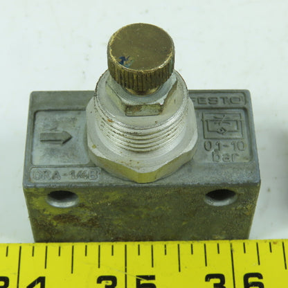 Festo GRA-1/4B One-Way Pneumatic Flow Control Valve 0.1-10 Bar 1/4" Lot Of 2