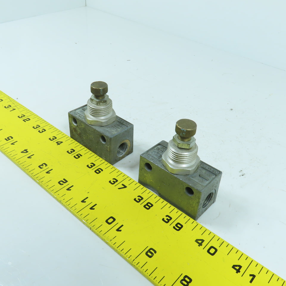 Festo GRA-1/4B One-Way Pneumatic Flow Control Valve 0.1-10 Bar 1/4" Lot Of 2