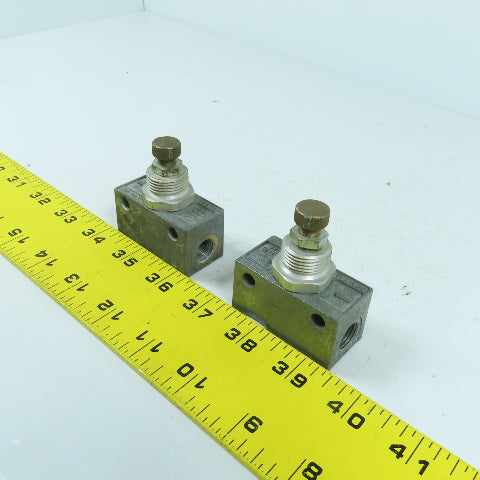 Festo GRA-1/4B One-Way Pneumatic Flow Control Valve 0.1-10 Bar 1/4" Lot Of 2