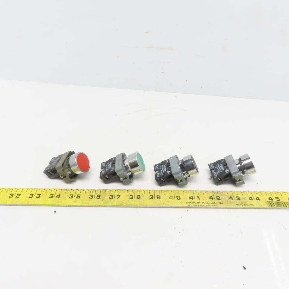 Schneider Momentary Black Push Button W/N.O. Contactor Lot of 6