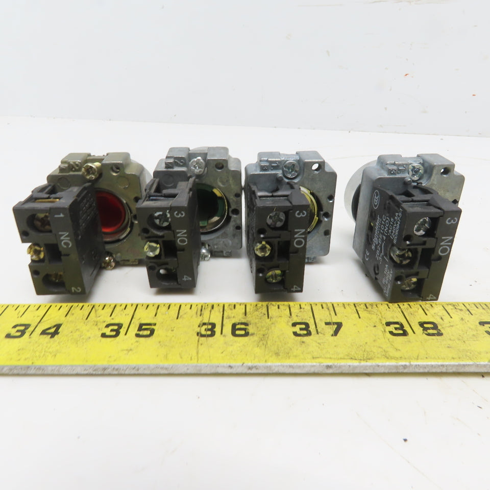 Schneider Momentary Black Push Button W/N.O. Contactor Lot of 6