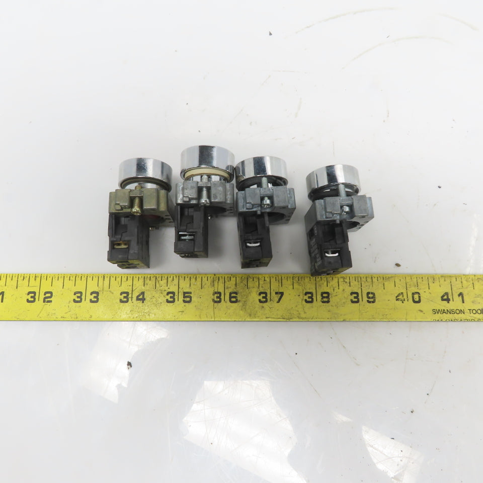 Schneider Momentary Black Push Button W/N.O. Contactor Lot of 6