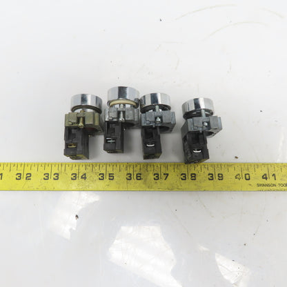 Schneider Momentary Black Push Button W/N.O. Contactor Lot of 6