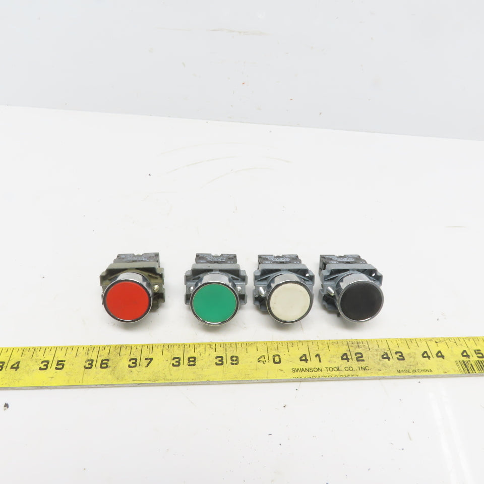 Schneider Momentary Black Push Button W/N.O. Contactor Lot of 6