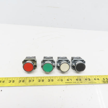 Schneider Momentary Black Push Button W/N.O. Contactor Lot of 6