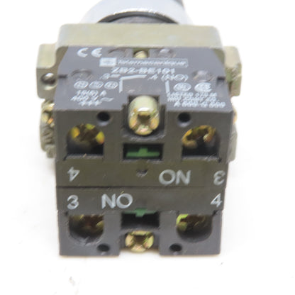 Schneider 2 Position Maintain Black Switch W/N.O. ZB2-BE101C Contact Lot of 2