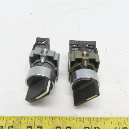 Schneider 2 Position Maintain Black Switch W/N.O. ZB2-BE101C Contact Lot of 2