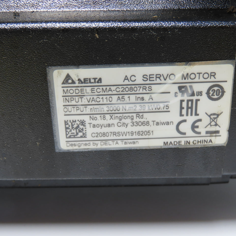 Delta ECMA-C20807RS 0.75KV AC Servo Rotary Turn Table 360° Turn110V 1Ph 3000RPM